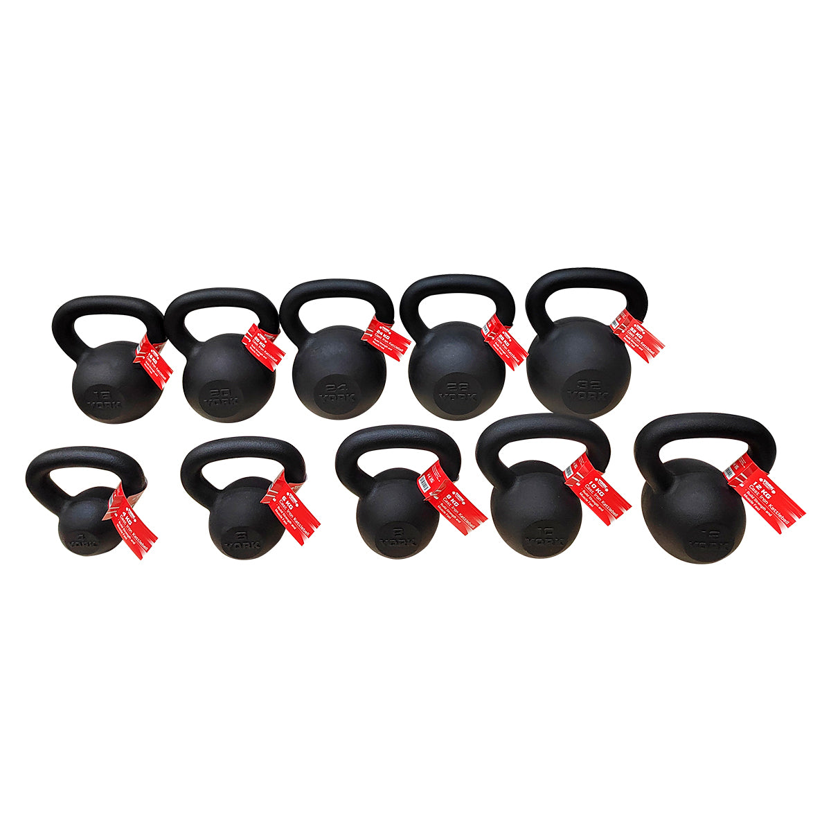 York Barbell Hercules Cast Iron Kettlebells family set
